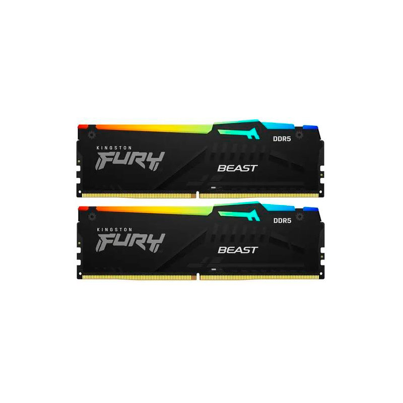 Модуль памяти Kingston Fury Beast RGB DDR5 DIMM 5600MHz PC-41600 CL40 - 64Gb (2х32Gb) KF552C40BBAK2-64 в Москвe