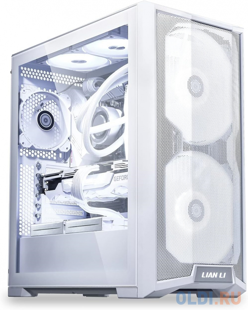 LIAN LI Lancool 215 Snow White, Medium Case: E-ATX (width: under 280mm), ATX, M-ATX, ITX, 2xUSB 3.0, 1xAudio, Included Fans: 2x200mm 800RPM ARGB, 1x12