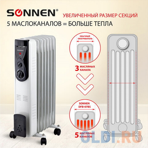 Масляный радиатор Sonnen DFB-07BS 1500 Вт серый