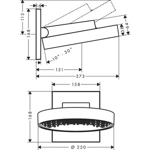 Верхний душ Hansgrohe Rainfinity 250 хром (26226000)