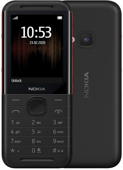 Мобильный телефон Nokia 5310 (2020) Dual Sim, 2.4" 320x240 TN, MediaTek MT6260A, 16Mb, 2-Sim, 1200 мА·ч, micro-USB, Series 30+, черный/красный (16PISX01A04/16PISX01A18)