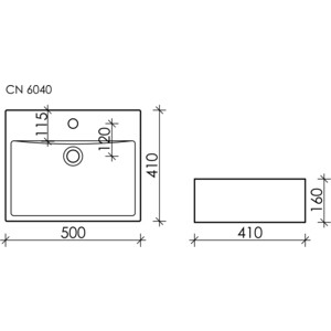 Раковина накладная Ceramica Nova Element 50х41 (CN6040)