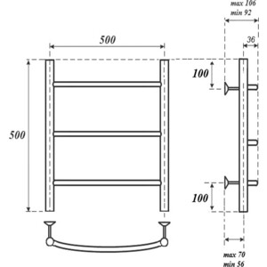 Полотенцесушитель электрический Point П3 500х500 хром (PN04155E)