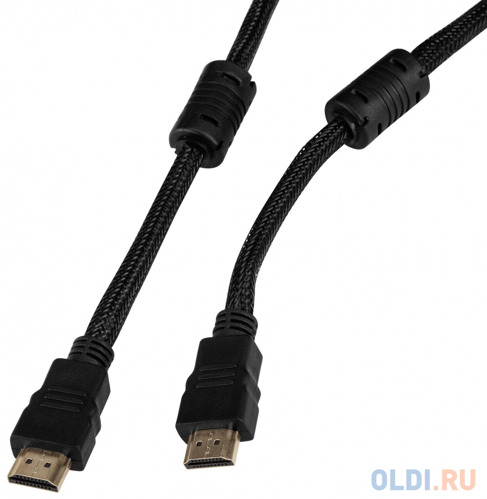 Кабель HDMI 2м Бюрократ HDMI-V1.4-2MC круглый черный