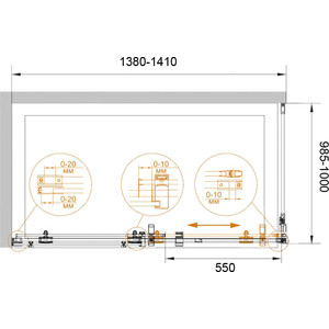 Душевой уголок Cezares Stylus-M AH-1 140х100 прозрачный, хром (STYLUS-O-M-AH-1-140/100-C-Cr)