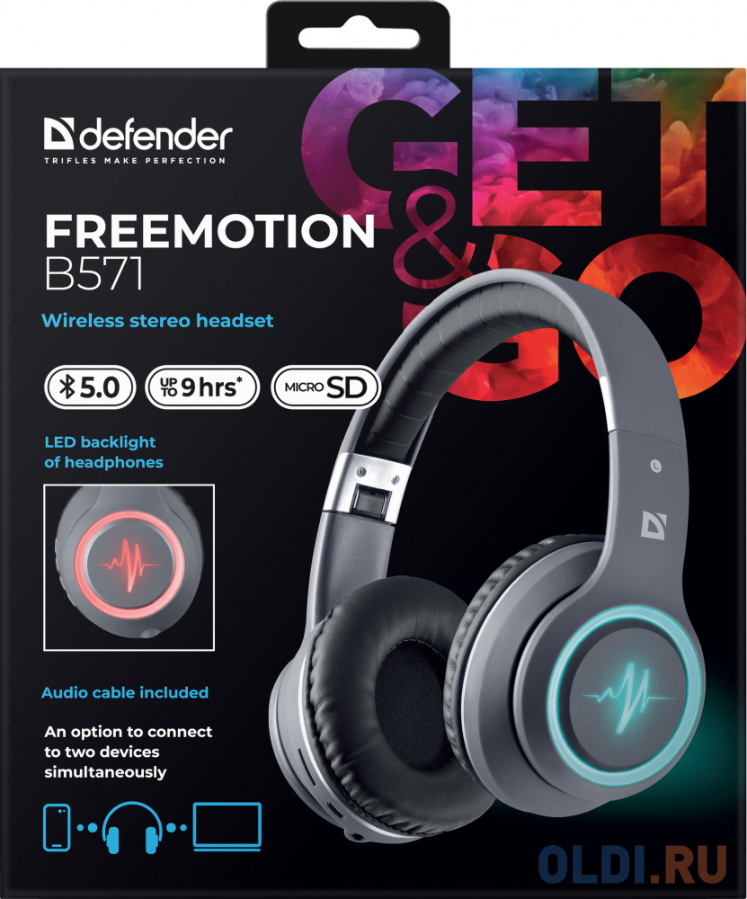 Гарнитура FREEMOTION B571 GREY BLUETOOTH 63571 DEFENDER