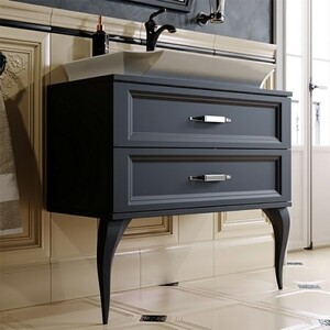 Тумба с раковиной Aqwella LaDonna 85x46 черная (LAD0108BLK + LAD.07.04.D) в Москвe