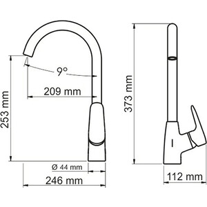 Смеситель для кухни Wasserkraft Vils хром (5607)