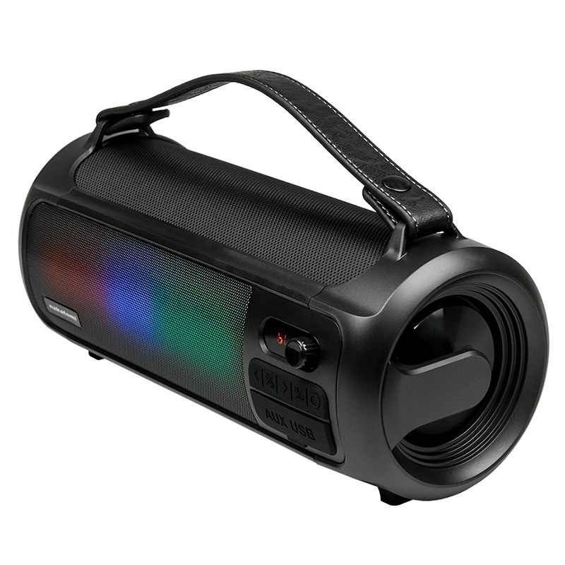 Портативная акустика NAKATOMI FS-30 BLACK, 18 Вт, FM, AUX, USB, Bluetooth, подсветка, черный