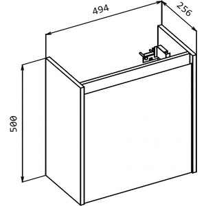 Тумба с раковиной BelBagno Kraft Mini 50 правая, Bianco Opaco (KRAFT MINI-500/260-1A-SO-BO-R, 7045-KL)