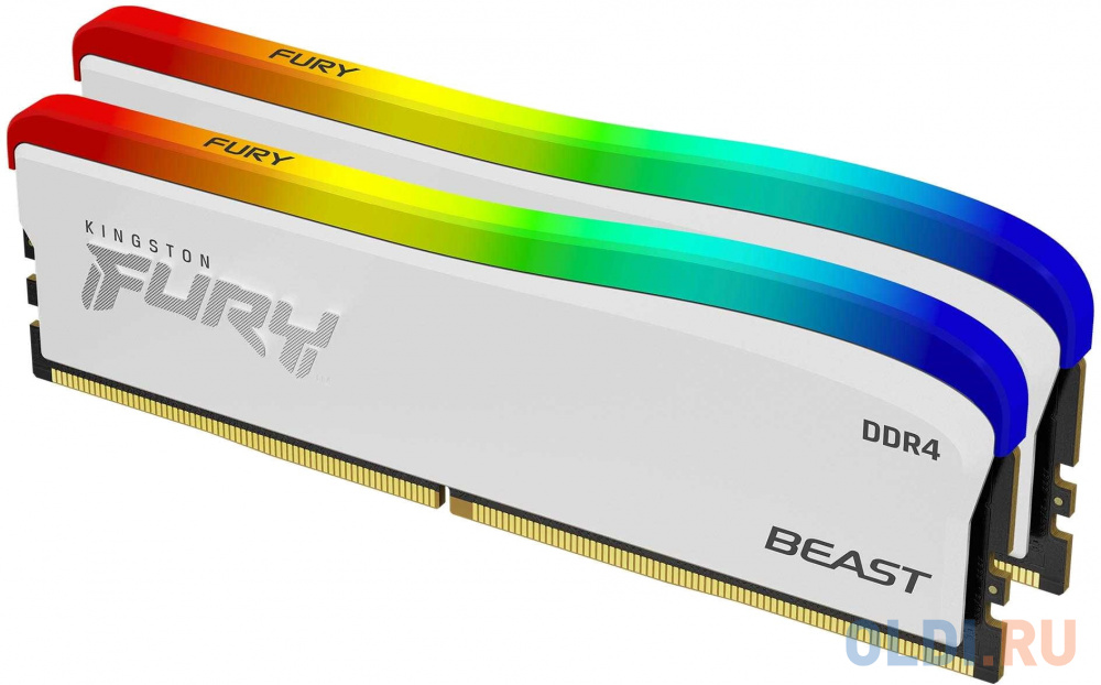 Оперативная память для компьютера Kingston FURY Beast White RGB SE DIMM 32Gb DDR4 3600 MHz KF436C18BWAK2/32 KF436C18BWAK2/32