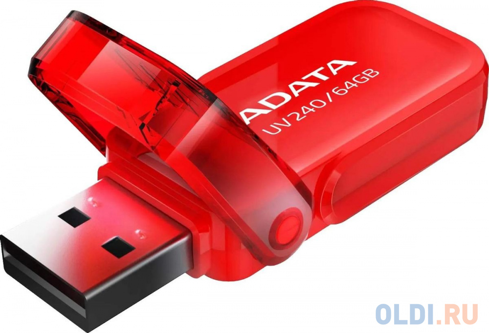 Флеш Диск A-DATA 64GB <AUV240-64G-RRD> UV240, USB 2.0, Красный