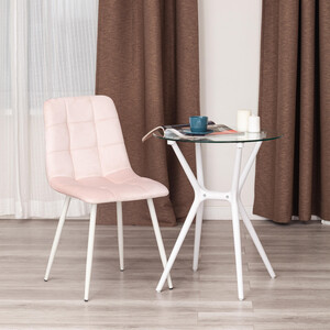 Стул TetChair CHILLY (mod. 7094-1) / 1 шт. в упаковке, вельвет/металл, pink (розовый) HLR39 / белый