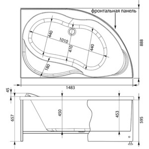 Акриловая ванна Aquanet Graciosa 150x90 R правая, с каркасом и панелью (205389, 175949)