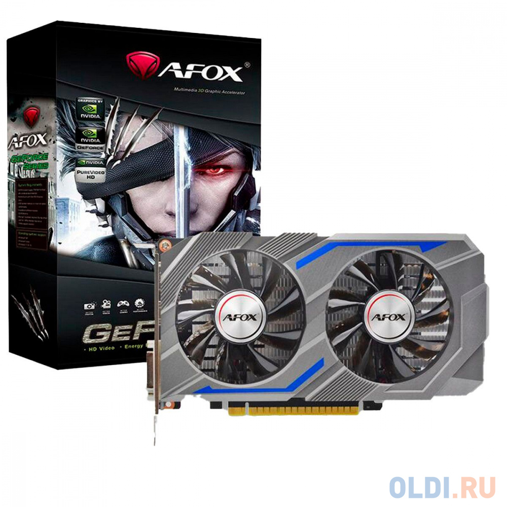 Видеокарта AFOX NVIDIA GeForce GTX 1650 4 Гб GDDR6 128 бит PCIE 3.0 16x Memory 12000 МГц GPU 1485 МГц Активный 1xВыход HDMI 2xВыход DisplayPort AF1650