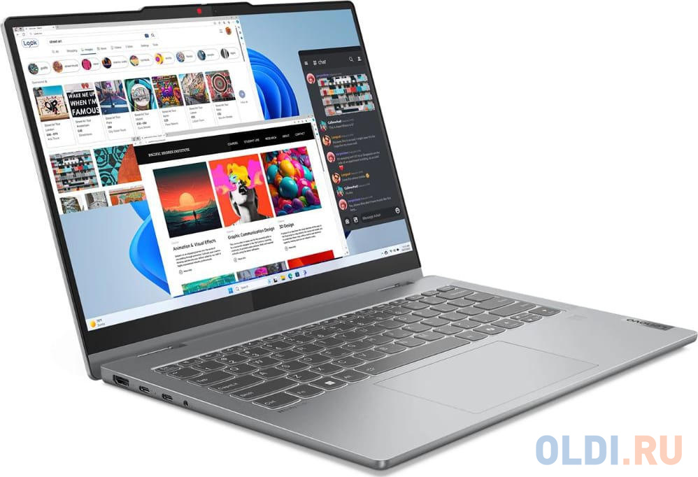 Ноутбук/ Lenovo IdeaPad 5 2-in-1 14AHP9 14"(1920x1200 IPS)/Touch/AMD Ryzen 5 8645HS(4.3Ghz)/16384Mb/512SSDGb/noDVD/Int:AMD Radeon 760M/Cam/BT/WiF