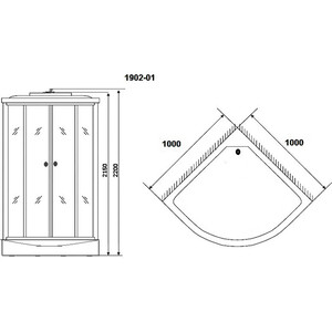 Душевая кабина Niagara NG-1902-01 100х100х220