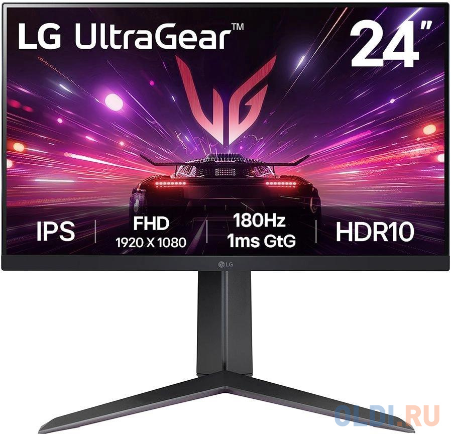 Монитор LG 23.8" UltraWide 24GS65F-B черный IPS LED 16:9 HDMI матовая HAS 300cd 178гр/178гр 1920x1080 180Hz G-Sync FreeSync DP FHD 5.4кг в Москвe