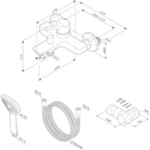 Смеситель для ванны Am.Pm X-Joy S с душем, хром (F85B15000, F0390000)