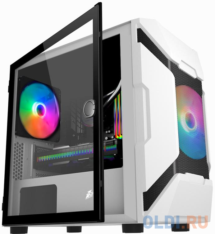 Корпус microATX 1stPlayer DK D3-A Без БП белый