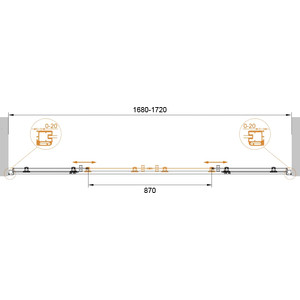 Душевая дверь Cezares Anima BF-2 170x195 прозрачная, хром (Anima-W-BF-2-170-C-Cr)