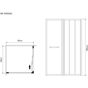 Душевой уголок Grossman Alba1 90х90 прозрачный, хром (GR-9090Al1)