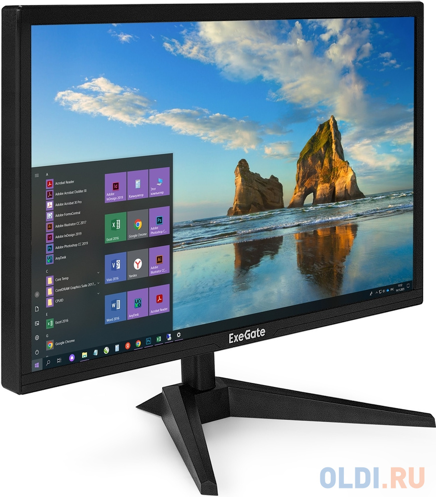 Монитор 21.5&quot; ExeGate EB2200A (VA LED Grade A+, FHD, 1920x1080@75Гц, 16:9, 200cd/m2, 3000:1, 178°/178°, 5ms, D-Sub, HDMI, Flicker-free, Low Blue