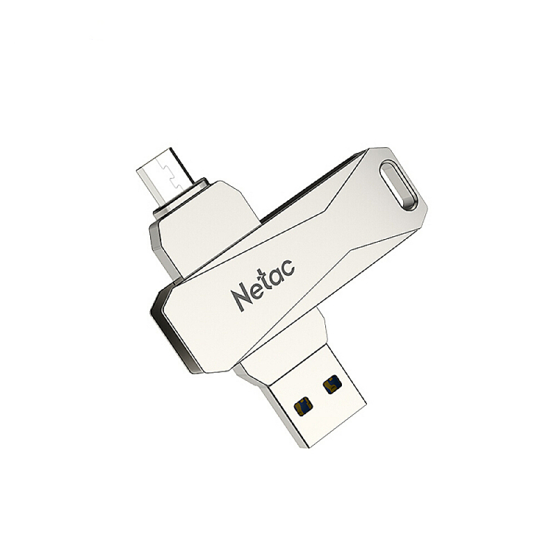 Флешка Netac U381 64Gb (NT03U381B-064G-30PN), USB3.0+microUSB, металлическая