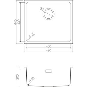 Кухонная мойка Omoikiri Tadzava 49-U IN нержавеющая сталь (4993074)