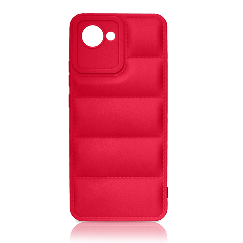 Чехол DF для Realme C30 Silicone дутый Red rmJacket-01