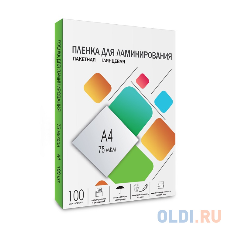 Пленка для ламинирования A4, 216х303 (75 мкм) глянцевая 100шт, ГЕЛЕОС [LPA4-75] в Москвe