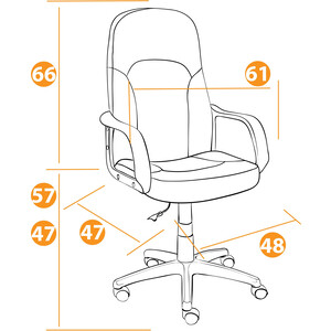 Кресло TetChair Parma флок/ткань, серый 29/TW-12