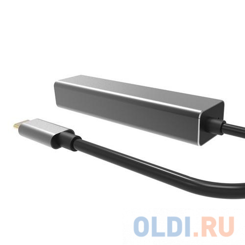 Кабель-концентратор USB 3.1 Type-Cm -- RJ-45+3port USB3.0(f)  Aluminum Shell VCOM  DH311A