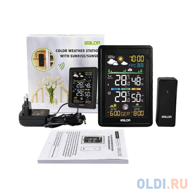 BALDR B0360WST2H2PR-V3-BLACK Беспроводная Метеостанция с функцией отображения давления, черный