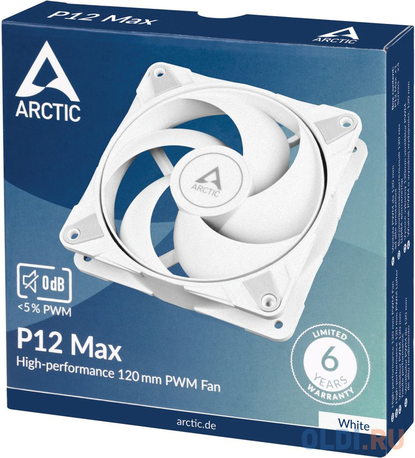 Вентилятор корпусной ARCTIC P12 Max (White) , 200 - 3300 rpm  - retail (ACFAN00293A) в Москвe