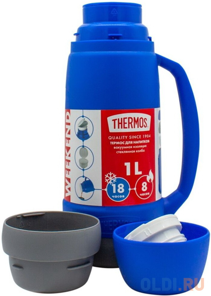 Thermos Термос со стеклянной колбой Weekend 36 Series, синий, 1 л. в Москвe