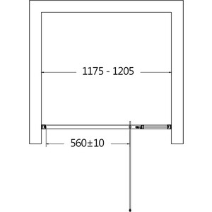 Душевая дверь AQUAme 120х195 прозрачная, хром (AQM7108-12)