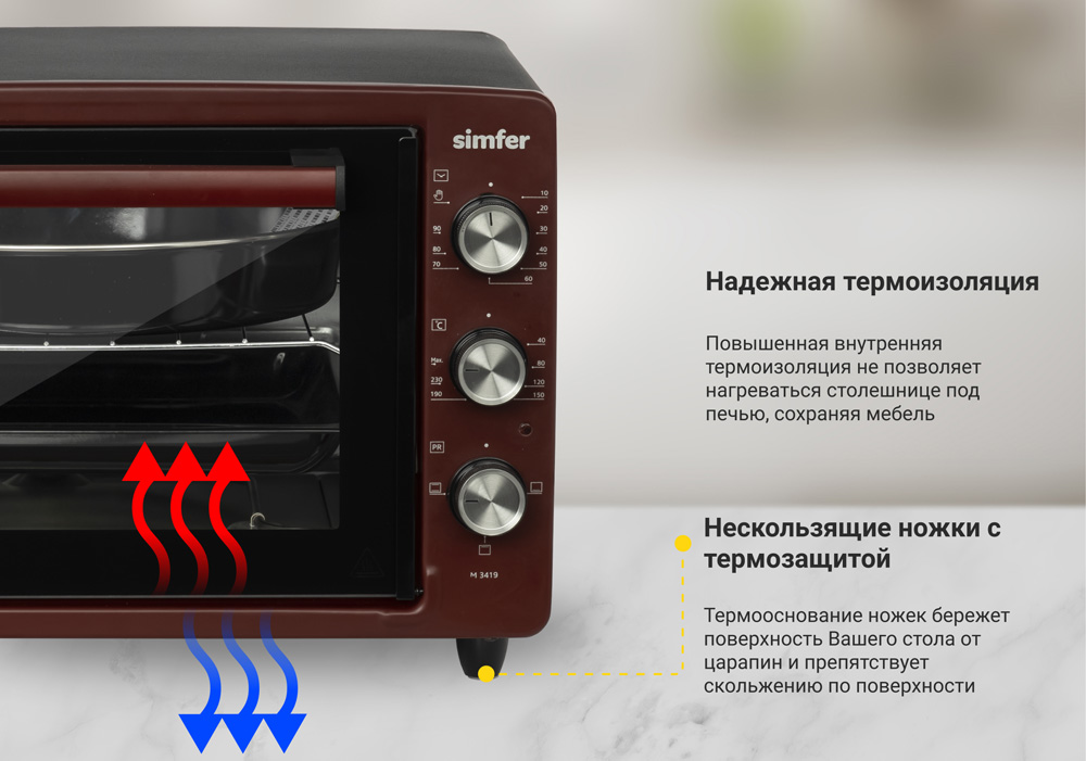 Мини-печь Simfer M3419 ALBENI Comfort, 3 режима работы