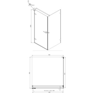 Душевой уголок Ambassador Abner 100x100 прозрачный, хром (10011102L)