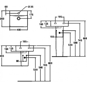 Раковина Ideal Standard Connect Cube 40х36 (E803301)