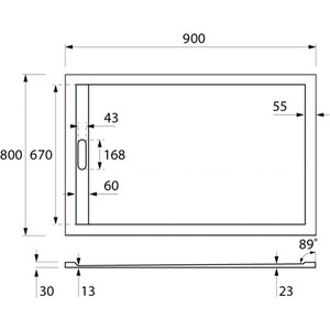 Душевой поддон Cezares Tray AS-AH 90х80 с сифоном