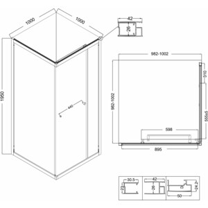 Душевой уголок Niagara Nova 100x100 прозрачный, черный матовый (NG-6835-34BLACK)