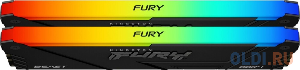 Модуль памяти DDR 4 DIMM 64Gb PC28800, 3600Mhz, Kingston  FURY Beast Black RGB CL18 (Kit of 2) (KF436C18BB2AK2/64 (retail)