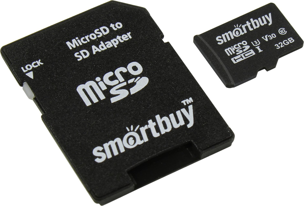 Карта памяти SmartBuy MicroSD 32Gb Class 10 Pro UHS-I U3 SB32GBSDCL10U3L-01  + adapter