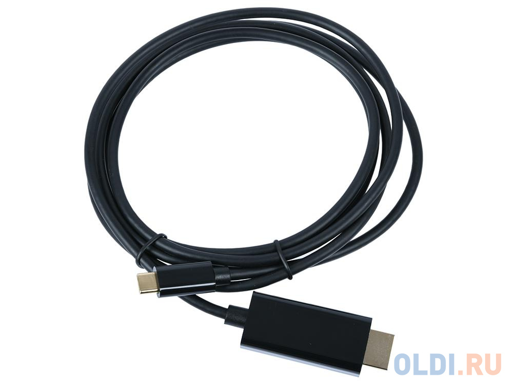 Кабель HDMI USB Type C 1.8м VCOM Telecom CU423C круглый черный