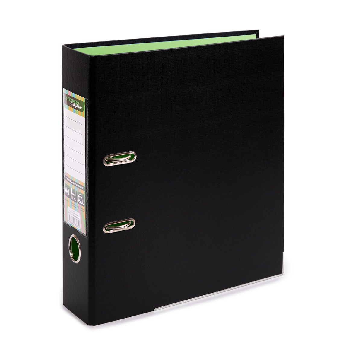 Папка-регистратор Expert Complete, А4, карман, картон, черный/салатовый (ЕС100262114)