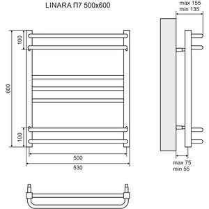 Полотенцесушитель электрический Lemark Linara П7 500x600 (LM04607E) в Москвe