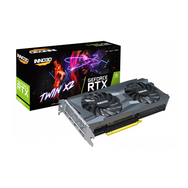 Видеокарта Inno3D nVidia GeForce RTX 3060 Ti TWIN X2 LHR 1410MHz PCI-E 4.0 8192Mb 14000MHz 256-bit 1xHDMI 3xDP N306T2-08D6-119032DH