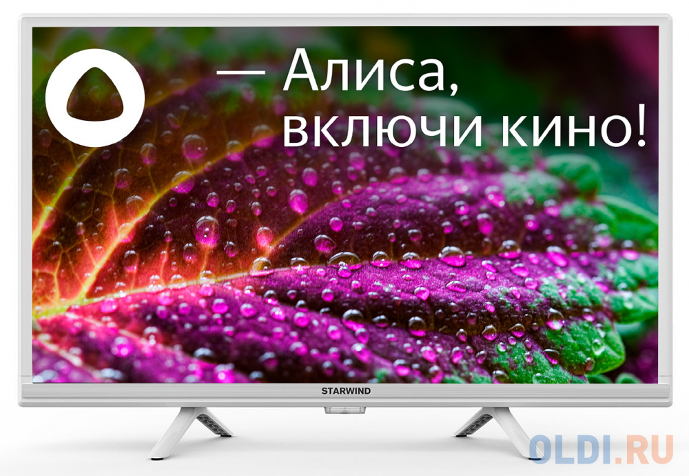 Телевизор LED Starwind 24&quot; SW-LED24SG312 Яндекс.ТВ белый HD 60Hz DVB-T DVB-T2 DVB-C DVB-S DVB-S2 USB WiFi Smart TV