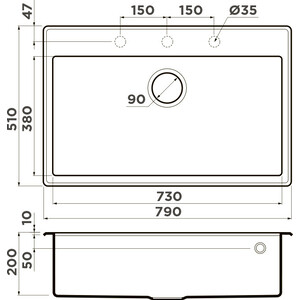 Кухонная мойка Omoikiri Tedori 79 SA бежевая (4993950)